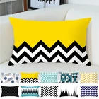 Прямоугольная наволочка 30*50 см с простыми геометрическими линиями из полиэстера, персиковая кожа, декоративная наволочка из микроткани