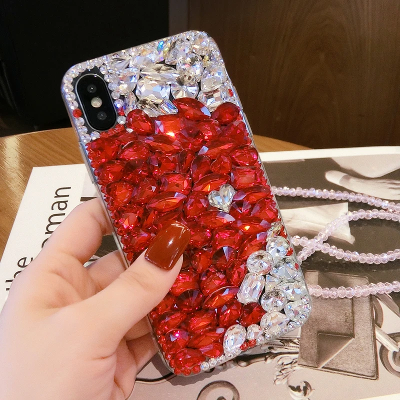 Двойной чехол из ТПУ со стразами и сердечками для Samsung galaxy j2 j4 j5 j6 j7 J8 a5 a6 a7 a8 2017 2018