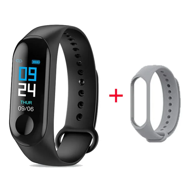 with gray strap Хит, смарт-браслет, фитнес-трекер, Часы, Smartband, шаг HR, браслет для IOS/Xiao mi/Honor PK mi Band 3/4, подходит для бит 5, не Xiomi - Цвет: with gray strap