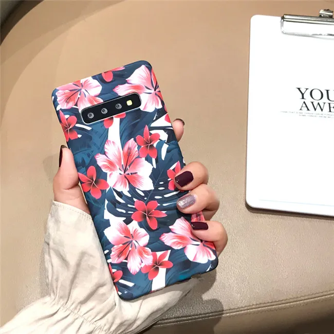 DCHZIUAN, для samsung S10 plus, чехол, модный, с изображением листьев растений, чехол для телефона, для samsung Galaxy S10, S9, S8 Plus, Note 8, 9, S9 Plus, Жесткий Чехол - Color: red