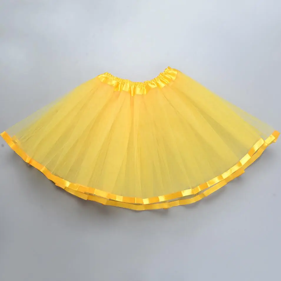 Yellow 2-7Y детская одежда для девочек детские юбки-пачки танцевальная балетная юбка из прозрачной ткани бальное платье принцессы для маленьких девочек, один размер A328 - Цвет: Yellow