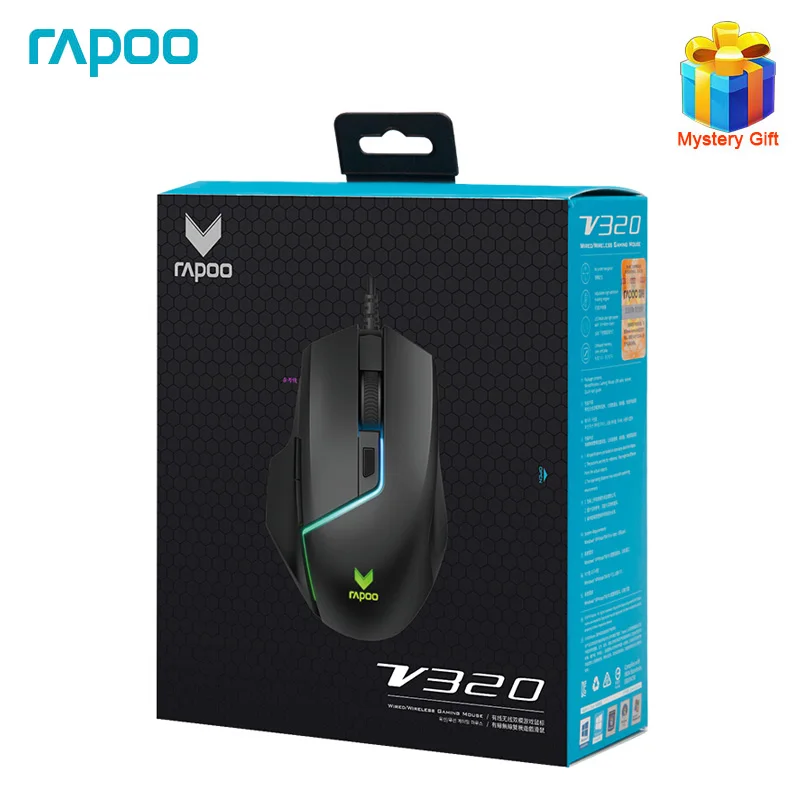 Оригинальная Беспроводная игровая мышь Rapoo V320 2 4G RGB с 8 программируемыми кнопками