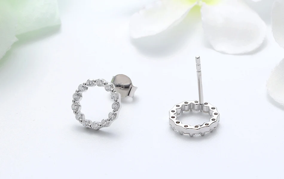 ORSA JEWELS, серьги-гвоздики для женщин, 925 пробы, серебряные, круглые, полые, форма, серьги, AAA CZ, женские, Клубные, вечерние, ювелирное изделие, подарок, SE108