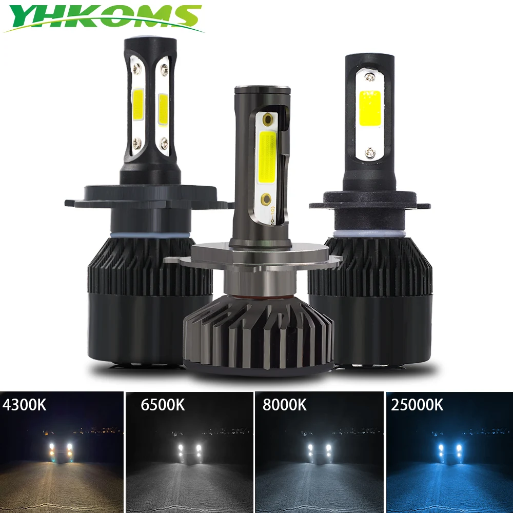 Светодиодный мини фонарь YHKOMS H1 H3 H4 H7 H8 H9 H11 9005 9006 880 881 Canbus 3000K 4300K 6500K 8000K 25000K 10000LM 12