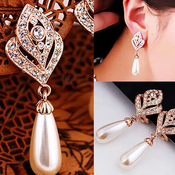 IMucci Женская мода Элегантный Капли воды Искусственный жемчуг горный хрусталь