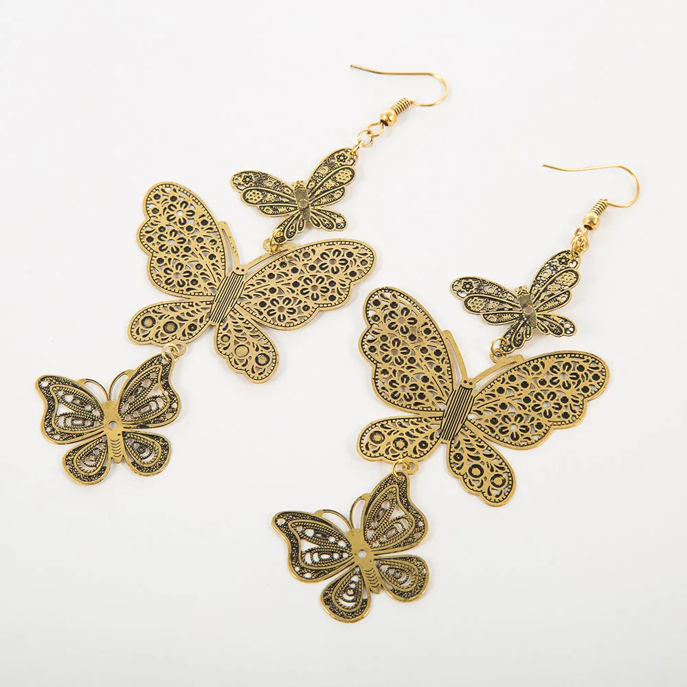 ISHOW под старину цвета: золотистый Серебристый покрытием полые Медь бабочки