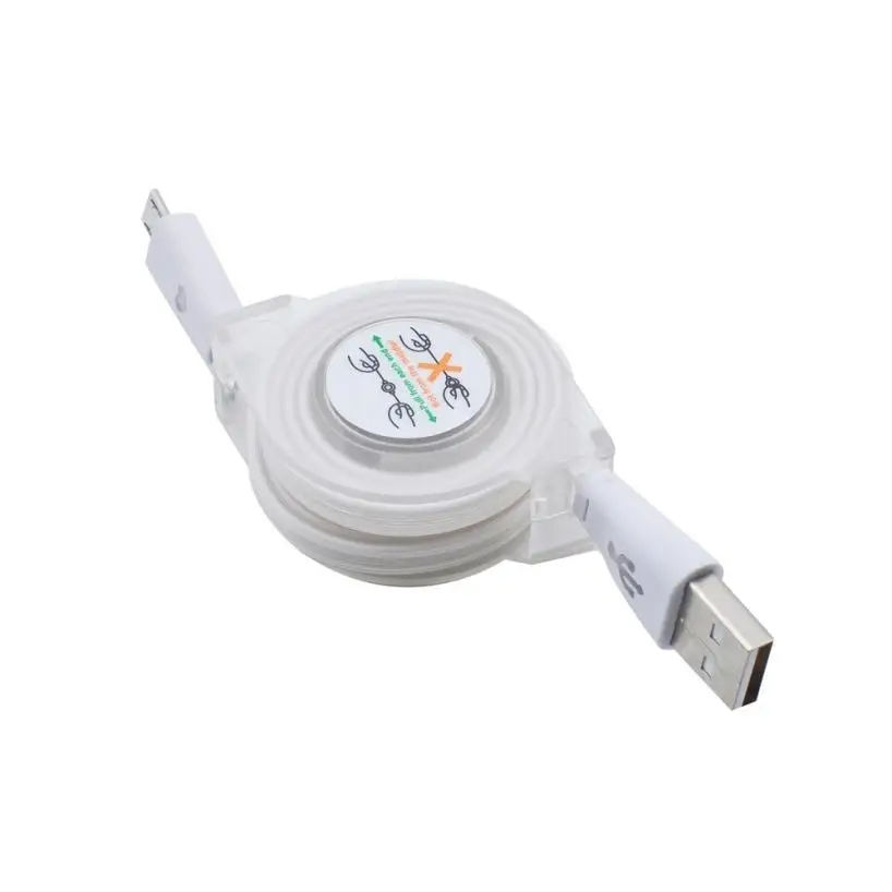 1 м Универсальный светодиодный Micro интерфейс USB к Выдвижной кабель зарядное