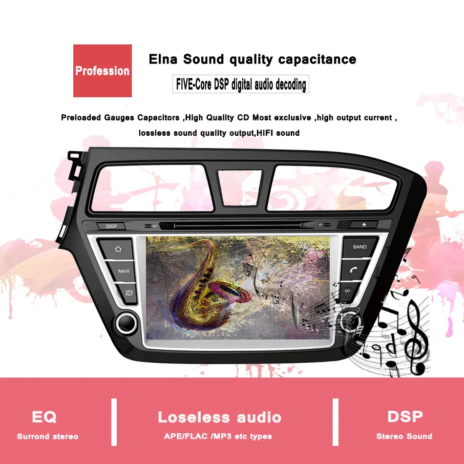 Автомобильный DVD плеер Восьмиядерный android 10 0 подходит для HYUNDAI I20 2014 2015 2016 2018 2019 GPS