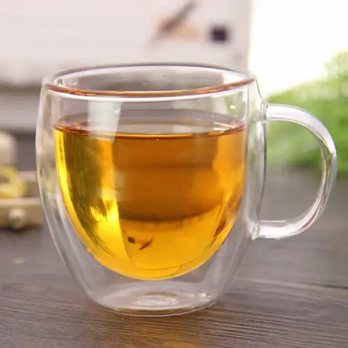 

Simple 150-250ML Glass Coffee Mug Clear Double Wall Insulated Thermal Tea Cup