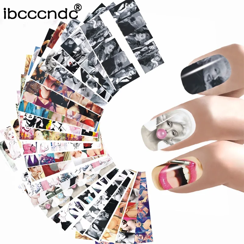 

1 Набор, Мэрилин Монро, инструмент для дизайна ногтей, наклейка для водяного переноса изображения на ноготь, наклейки для украшения красоты, ...