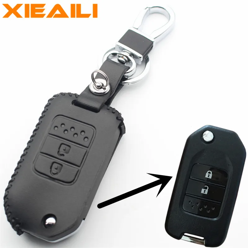 XIEAILI Оригинальный чехол для дистанционного ключа из натуральной кожи с 2 кнопками