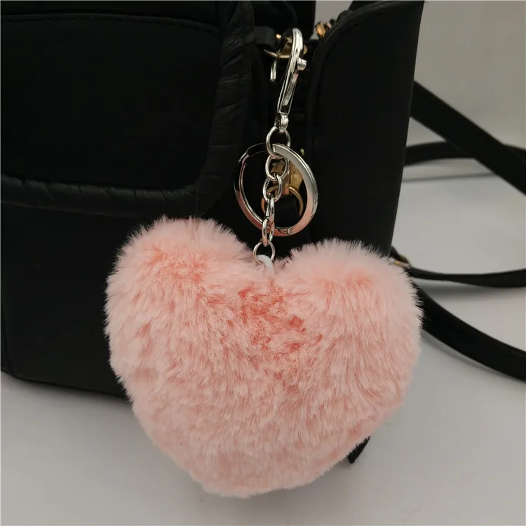 Брелок с помпоном из кроличьего меха меховые брелки помпонами пушистый брелок |
