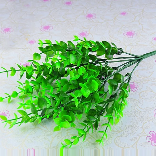 Новое поступление 1 шт. 7 ветвей Зеленые искусственные пластиковые эвкалиптовые