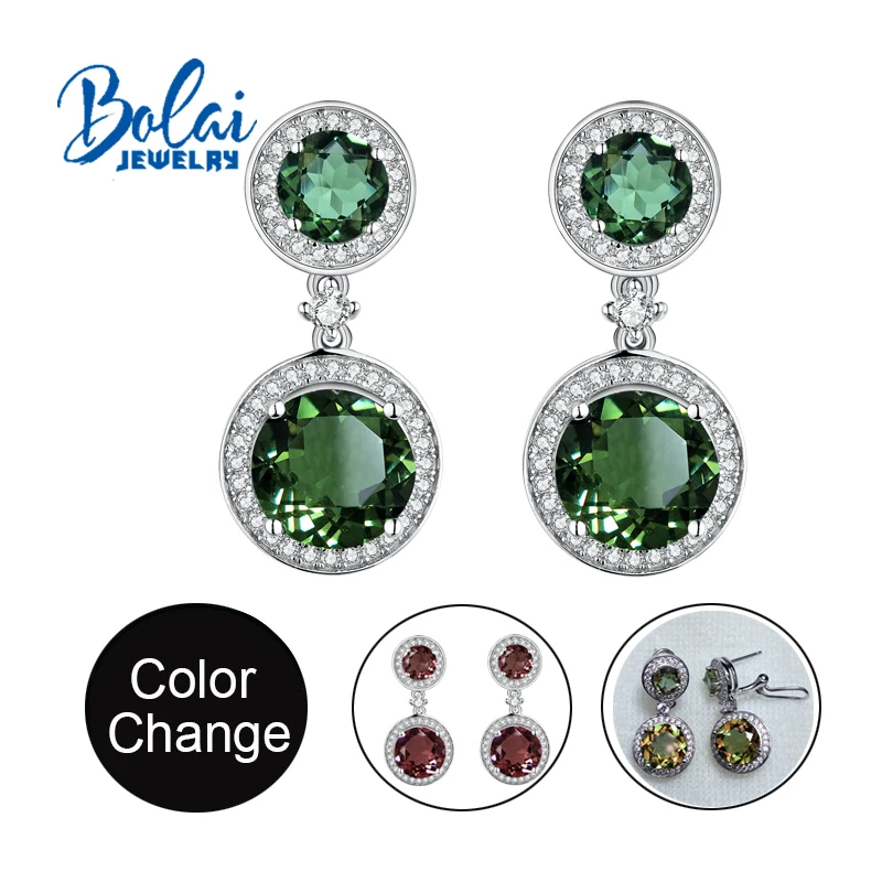 

Bolaijewelry,Zultanite earrings 925 sterling silver earrings created Color Change gemstone nice Wedding gift jewelry for women