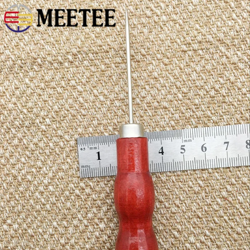 Meetee 10 шт. Тыква Awl тысячи прямое сверло деревянная ручка DIY кожа двойная ручной