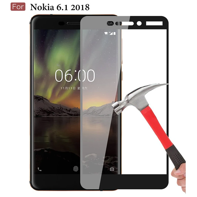 Protector de pantalla para Nokia 6,1, vidrio templado para Nokia 6,1 (2018), pel&iacute;cula de vidrio TA-1068 TA-1050 TA-1043 TA-1016 TA-1045 5,5 ", 2 uds.-1