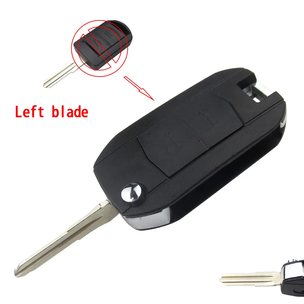Left blade OkeyTech автомобиль флип складной ключ оболочки для Vauxhall для Opel Corsa d C Combo Tigra Meriva Agila 2 кнопки дистанционного ключа чехол Fob - Количество кнопок: Left blade