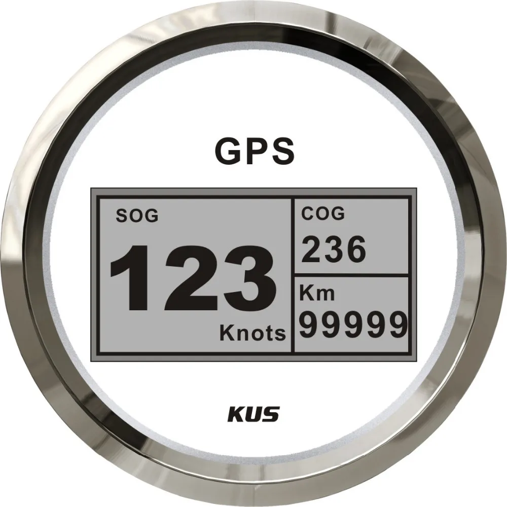 Лучшая цена! 85 мм Цифровой GPS Спидометр speedo для морской лодки яхты белая Лицевая