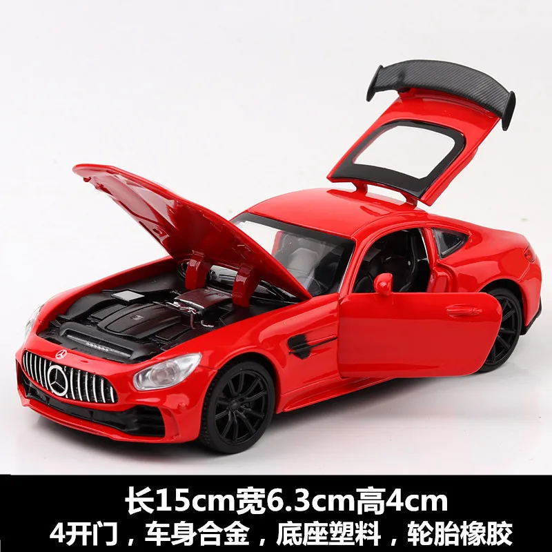 3222b Red no box 1:32 из сплава Bens GTR AMG оттягивающийся литой под давлением супер модель автомобиля звуковой светильник игрушки для детей Oyuncak Araba подарки на день рождения - Цвет: 3222b Red no box
