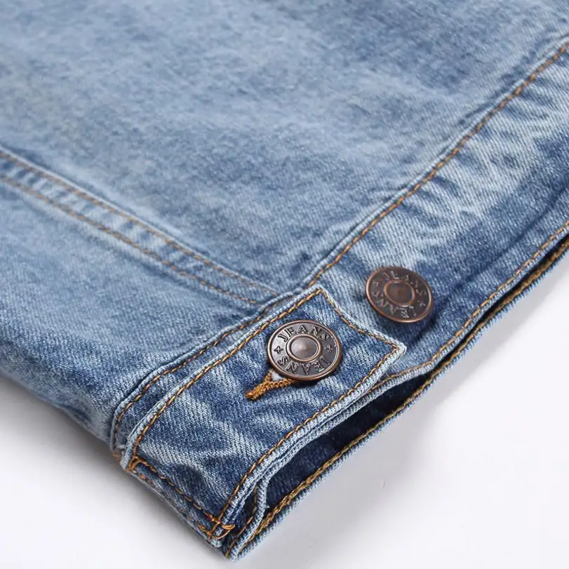 

2018 spring and autumn beaded vintage star denim short coat jacket femael Korean version stand collar loose wild outwear L792