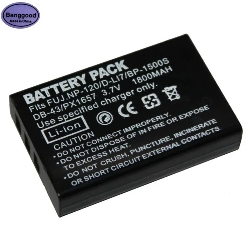 3 7 V 1800 мА/ч D-LI7 DLI7 DL-17 NP120 NP-120 BP-1500S Камера Батарея для Pentax Optio MX MX4 450 750 Fujifilm FinePix F10 F11