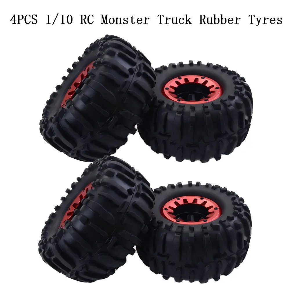 4 шт. 1/10 RC Monster Truck Резиновые шины для 1:10 Scale Traxxas HIMOTO HSP HPI Savage LRP Redcat XS TM Flux MT модель