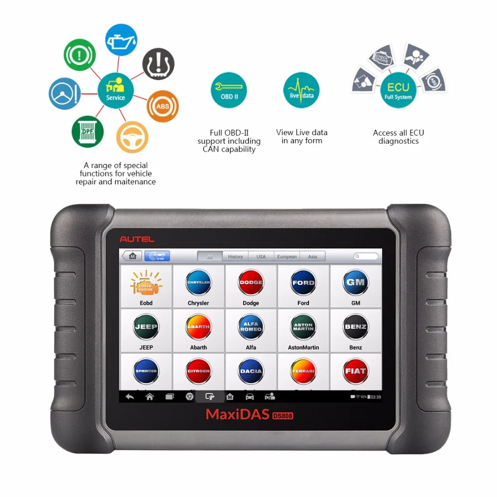 Autel MaxiDAS DS808K OBD2 автоматический сканер диагностический инструмент OBD 2 EOBD автомобильный диагностический автоматический сканер лучше, чем Запуск X431