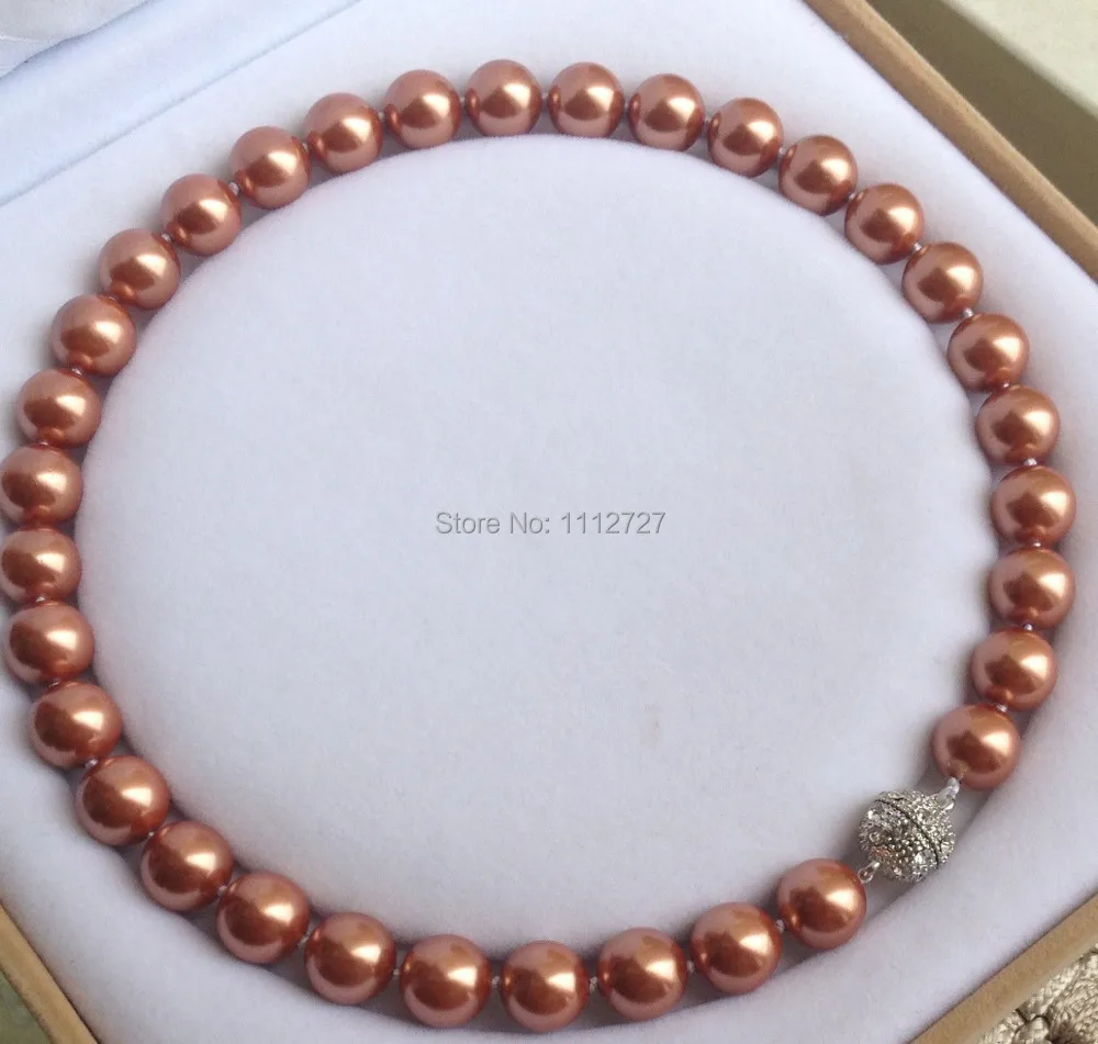 

new 12mm South Shell Pearl Necklace Gems Round Beads Fashion Jewelry Natural Stone Magnet Clasp AAA Grade BV397 Wholesale Price