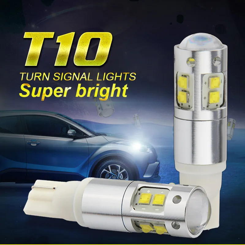 NAO 2x w5w led t10 led 12V w5w Светодиодная лампа для авто КРИ чипы для салона автомобиля лампа повышенной яркости 3W 1000LM белый Янтарный красный 194