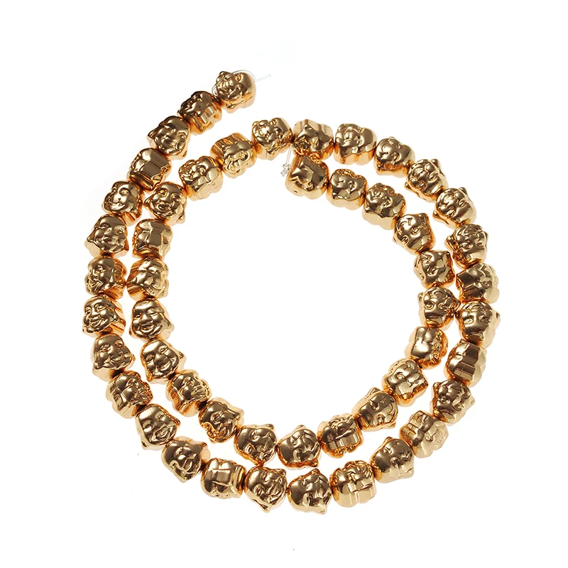 

High quality Natural Stone Beads Plated Hematite Beads Buddha Maitreya head for Jewelry Making Beaded DIY Bracelet Necklace