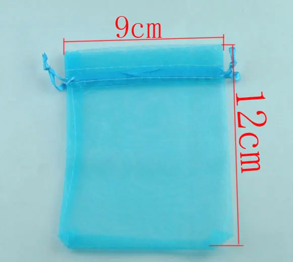 Дорин коробка ювелирных изделий из органзы Сумки шнурок прямоугольник голубой 12