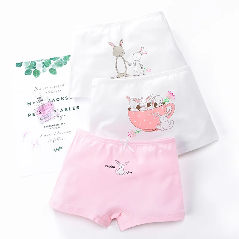3pcs G25 3 шт./лот; детские трусы для девочек; трусы-боксеры с рисунком кролика; мягкие хлопковые трусы; детские трусы с милым принтом оленя; детское нижнее белье - Цвет: 3pcs G25