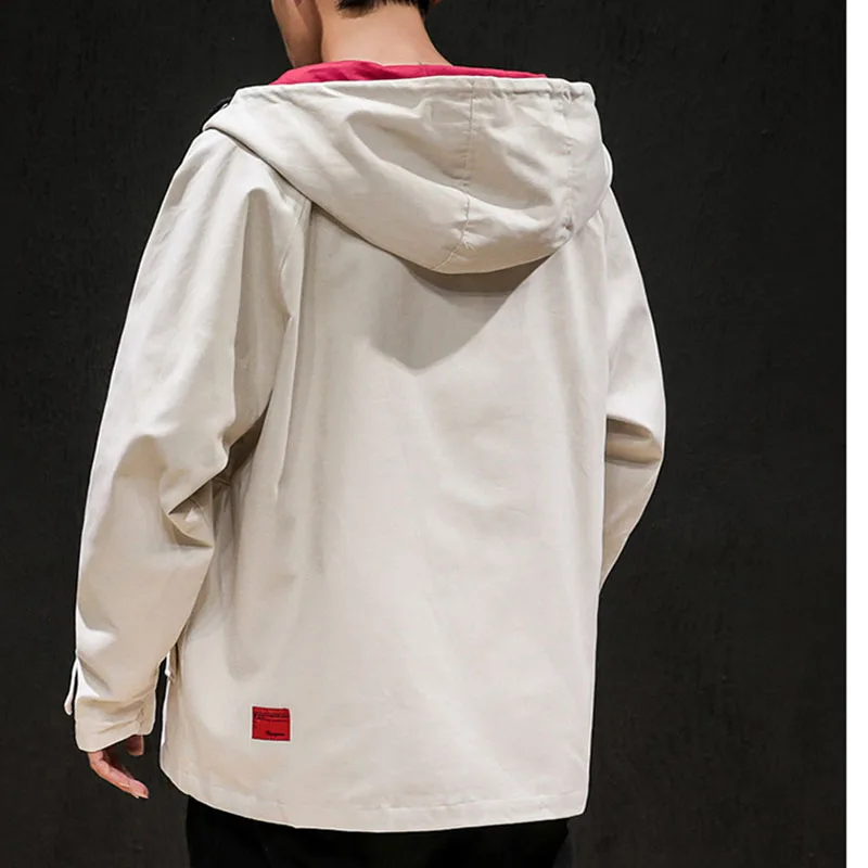 Мужская Повседневная ветровка большого размера Легкая однотонная куртка с