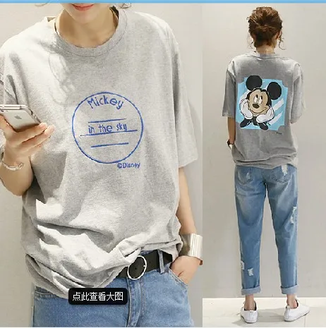 OL S XL мультфильм печати женская летняя футболка основной повседневное Femme