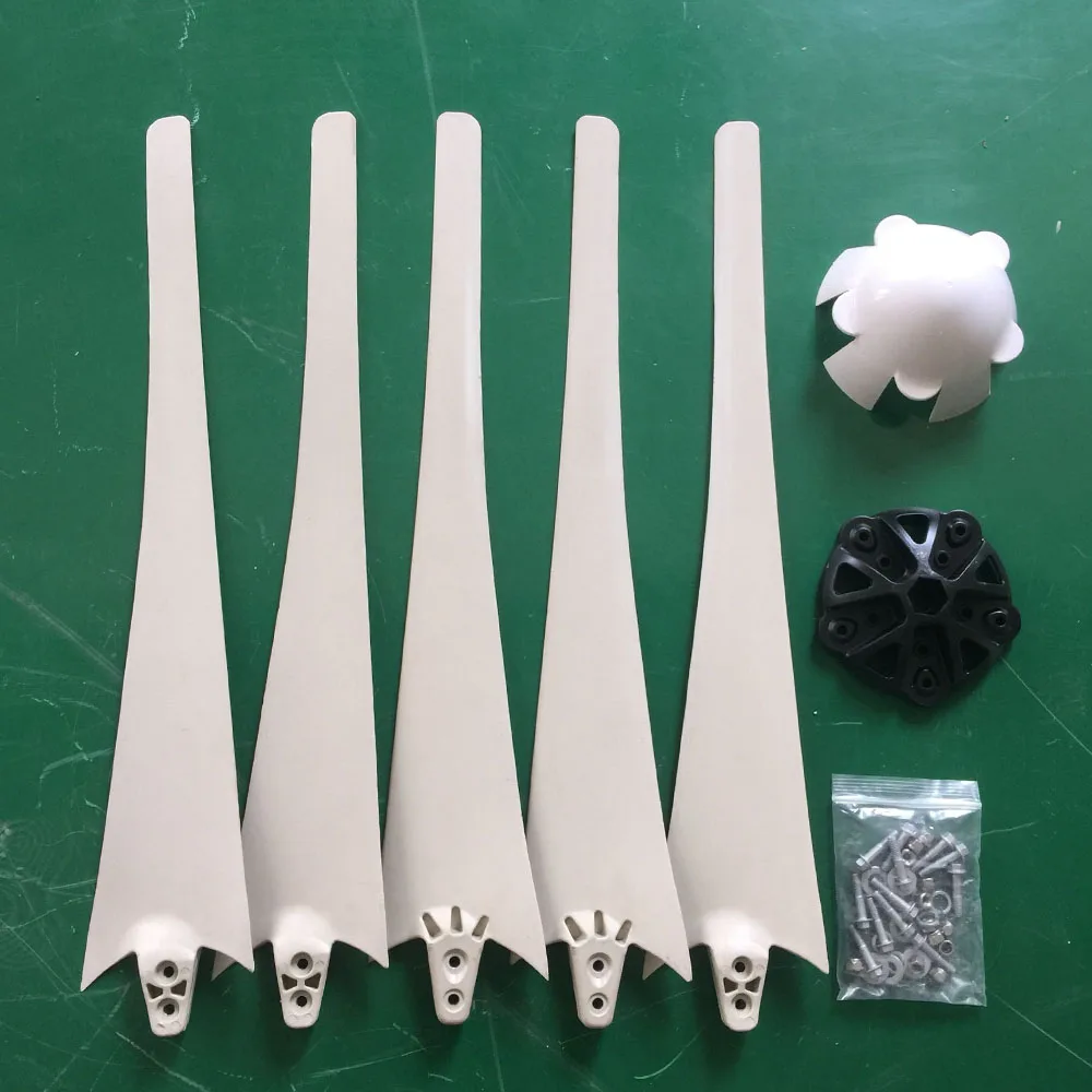 600mm 5blades Fltxny горизонтальная ветровая турбина лезвия 550/580/600/650/750/850/900 мм белый Высокопрочный нейлон лезвия - Цвет: 600mm 5blades