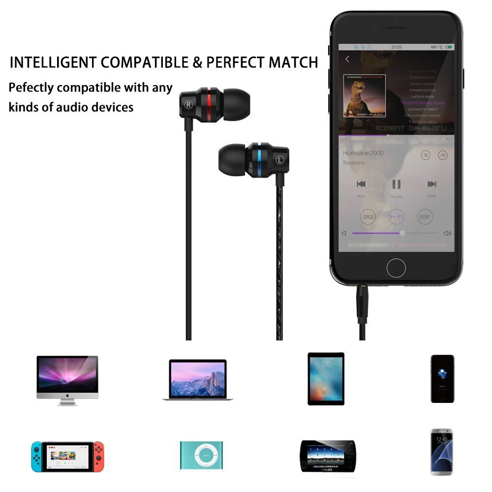 Профессиональные наушники с басами музыкальные вкладыши для Huawei Honor 9 Lite 8 7 7A 7X 7C 7S