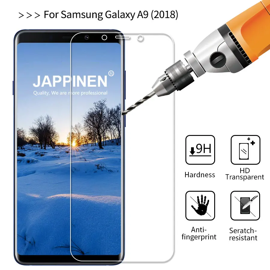 Jappinen 2.5D 9 H 0 26 мм Экран протектор Закаленное Стекло для samsung Galaxy A9 2018 Премиум