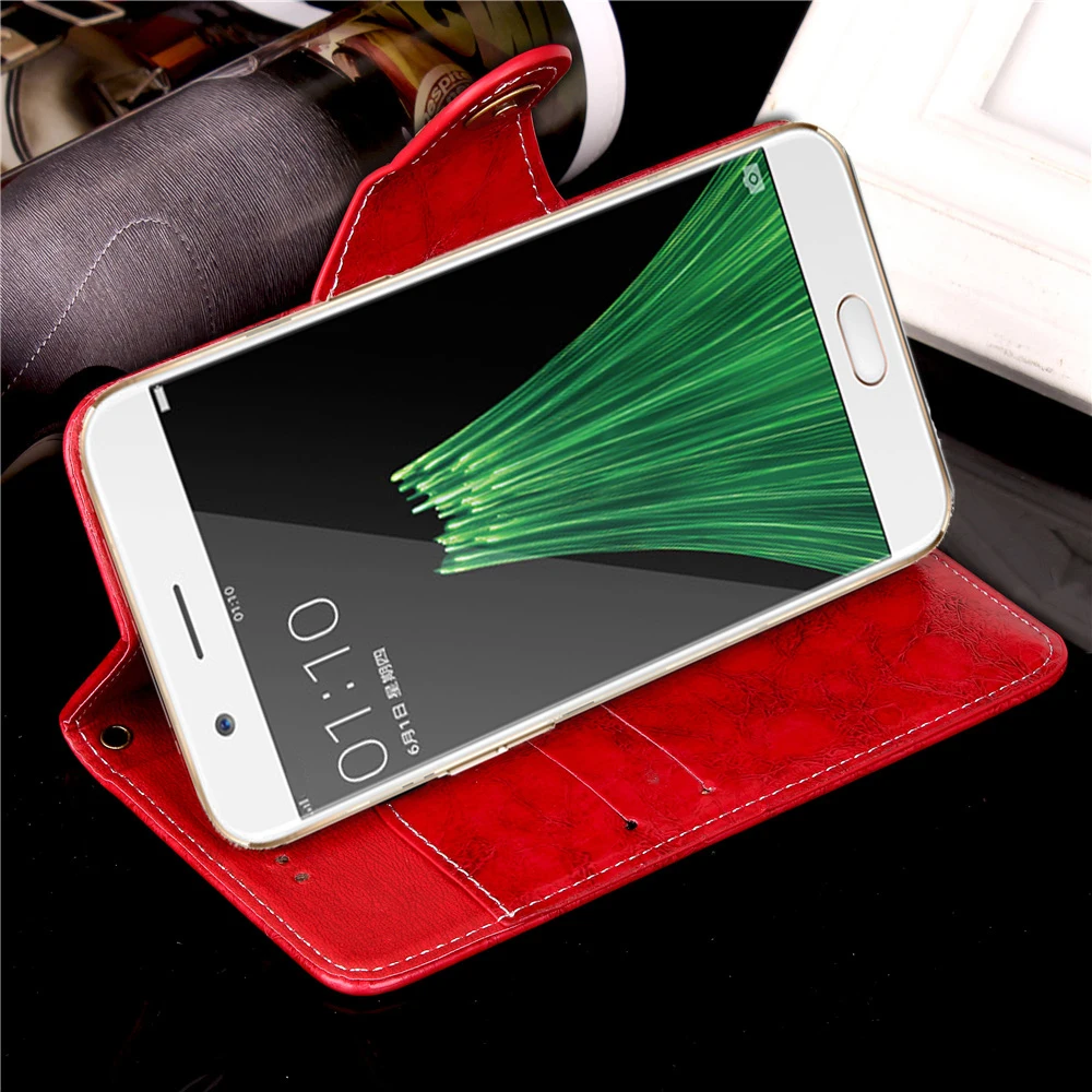 Винтаж флип чехол для Archos 55 гелий Plus Подставки PU кожа Слот карты бумажник Fundas Coque
