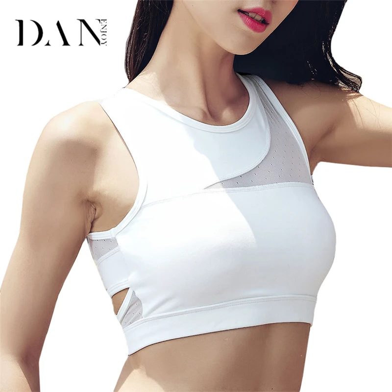 Danenjoy 2017 пикантные спортивный бюстгальтер Топ сетчатые Йога Для женщин Бег Фитнес