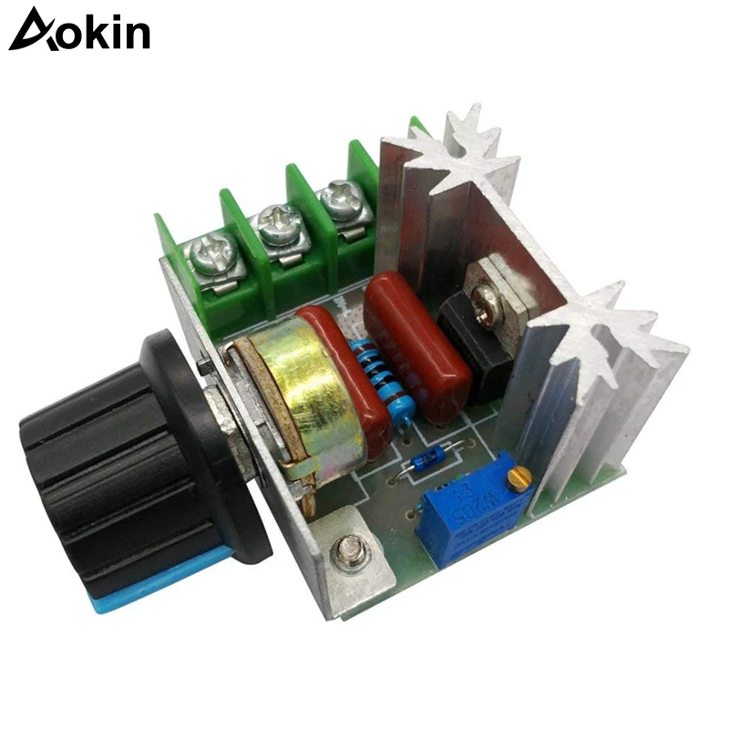 

PWM AC Motor Speed Control Controller 2000W(max) SCR Voltage Regulator Adjustable 50-220V 25A LED Dimmers Motor Speed Controller