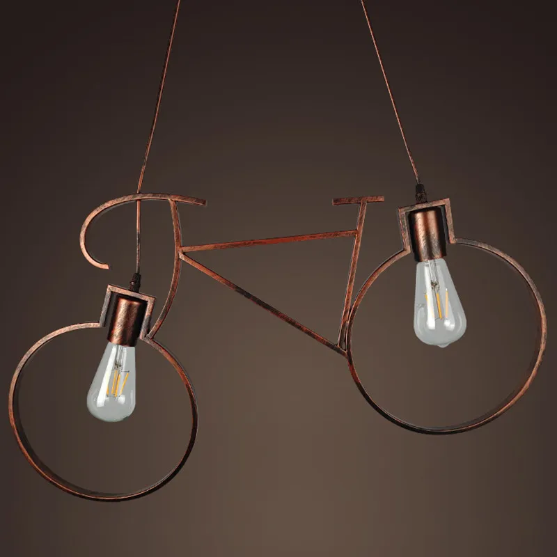 Ретро промышленный подвесной светильник в стиле велосипеда с железным проходом