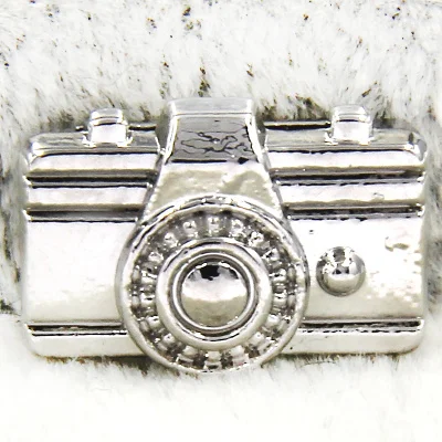 Camera Silver YUKAM слайдеры Ювелирная елка из кристалла камера солнцезащитные очки Wishbone Shell жемчужные слайды талисманы хранитель для плетения браслетов - Окраска металла: Camera Silver
