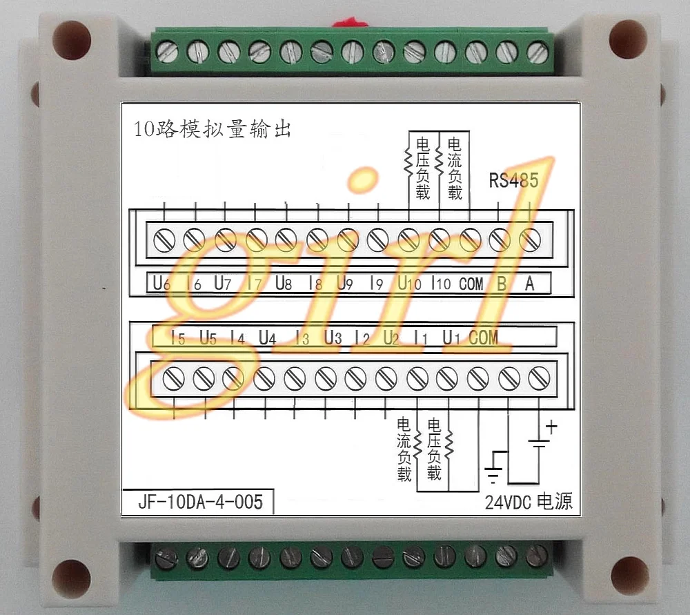 Фото 10 полосный аналоговый выходной модуль Da ток 4 ~ 20 мА выход 485 интерфейс MODBUS Seiko