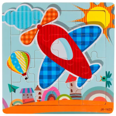 JX-1623 3D деревянные головоломки, игрушки для детей, Деревянные 3d Мультяшные головоломки с животными, интеллектуальные детские развивающие игрушки для детей - Цвет: JX-1623
