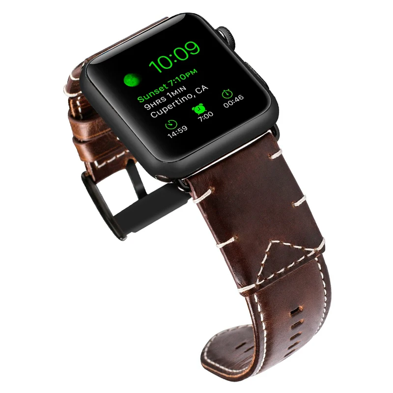Мужской кожаный ремешок для Apple Watch 38 мм 44 мм 42 мм для iWatch 4 3 2 1 браслет Apple Watch 42 мм 38 мм