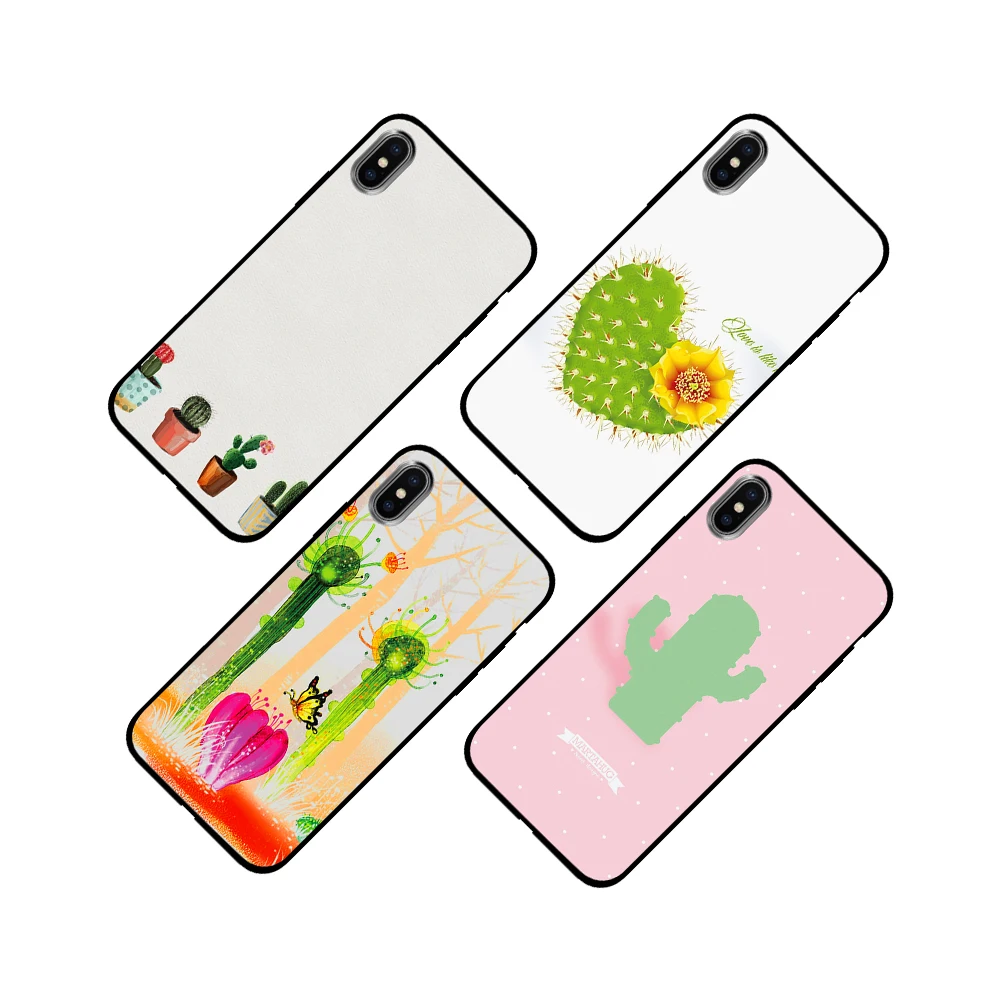 Красивый кактус граффити искусство Мягкий ТПУ чехол для Apple iPhone 6 6S 7 8 Plus 5 5S SE X XS MAX