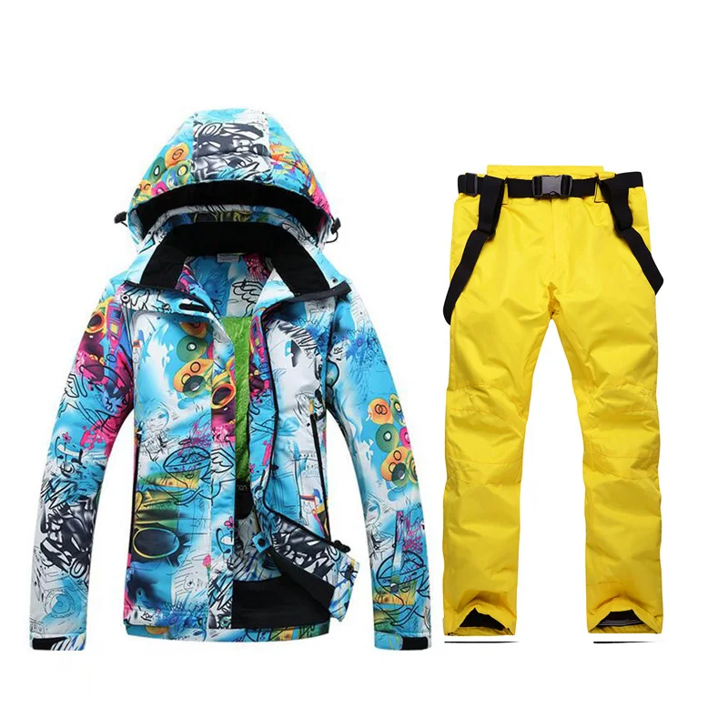 Бесплатная доставка женский водонепроницаемый лыжный костюм горный утепленная