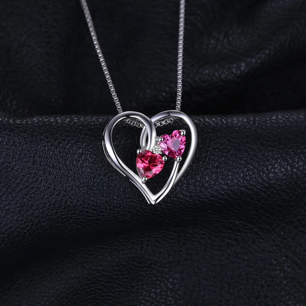 Jewelrypalace любовь 1.2ct сердца создано ruby розовый сапфир &quotКулон 925 Серебряная свадьба