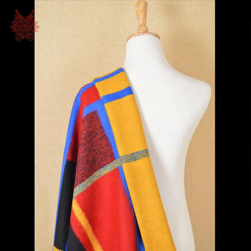 Новая мода американский стиль цвета радуги плед кашемировая шерсть ткани для