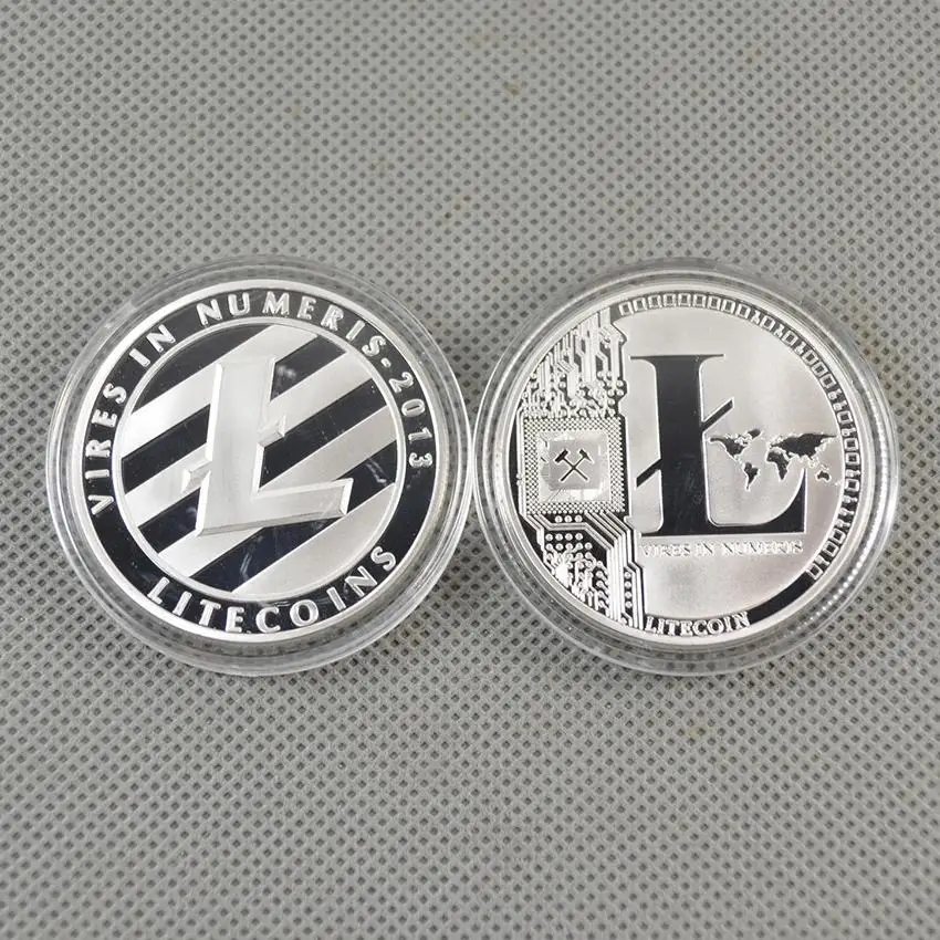 Золотая Посеребренная LTC монета памятная физическая Litecoin Коллекционная